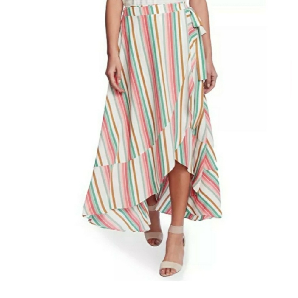 1. State Striped Wrap Midi Skirt size 8